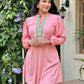 Pink Embroidered Kurta Set