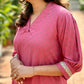 Pink Foil Print Kurta Set