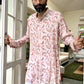 Pink Printed Muslin Silk Kurta Set