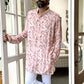 Pink Printed Muslin Silk Kurta Set