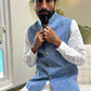 Denim Shimmer Nehru Jacket