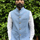 Denim Shimmer Nehru Jacket