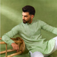 Mint Green Thread Embroidered Kurta Set