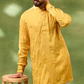 Mustard Border Embroidered Kurta Set