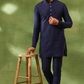 Navy Jacquard Indo Western Set