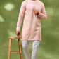 Pale Pink Border Embroidered Kurta Set