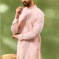 Pale Pink Border Embroidered Kurta Set