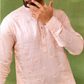 Pale Pink Border Embroidered Kurta Set