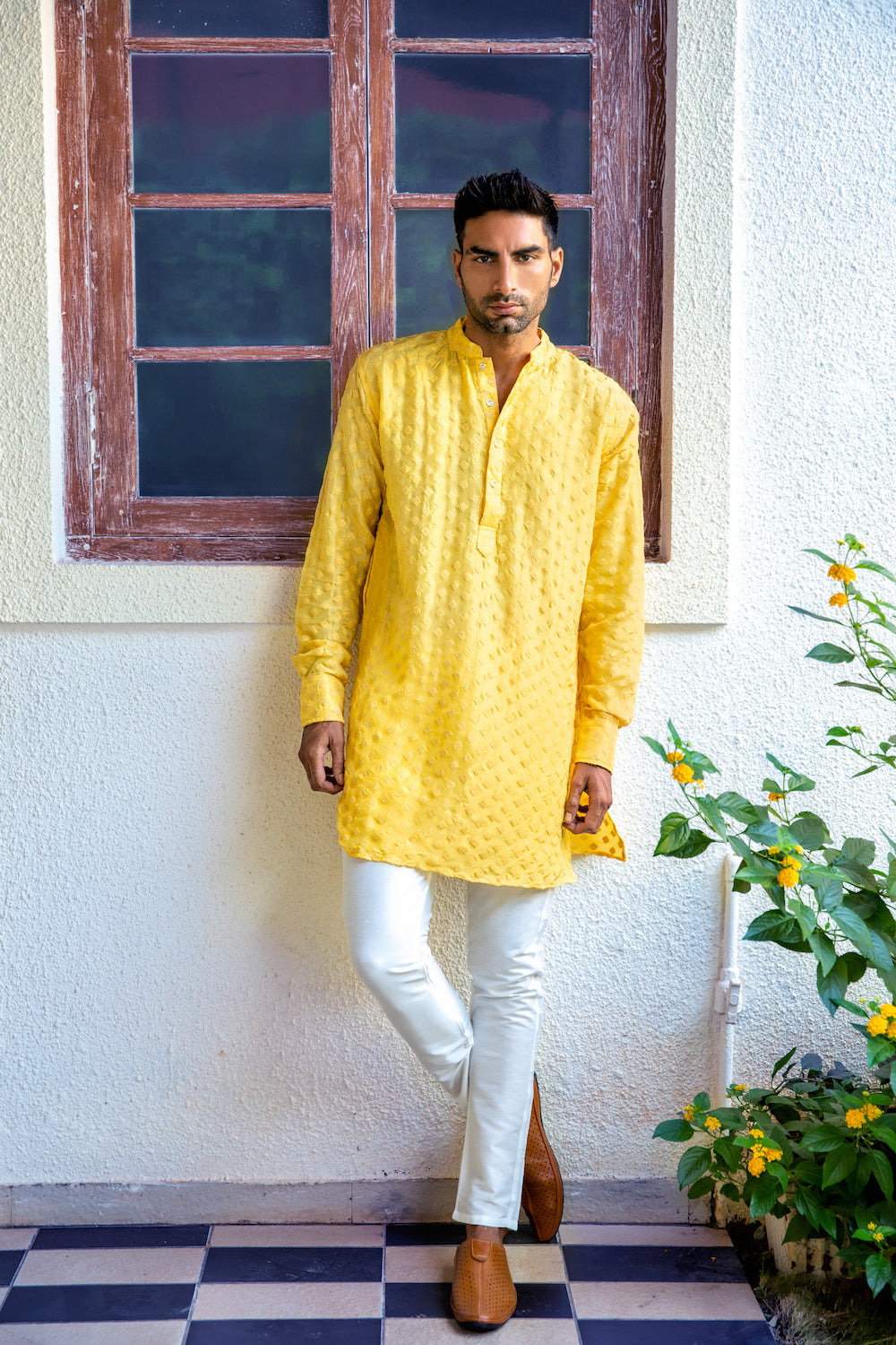 Yellow Embroidered Kurta Set - Spring Break