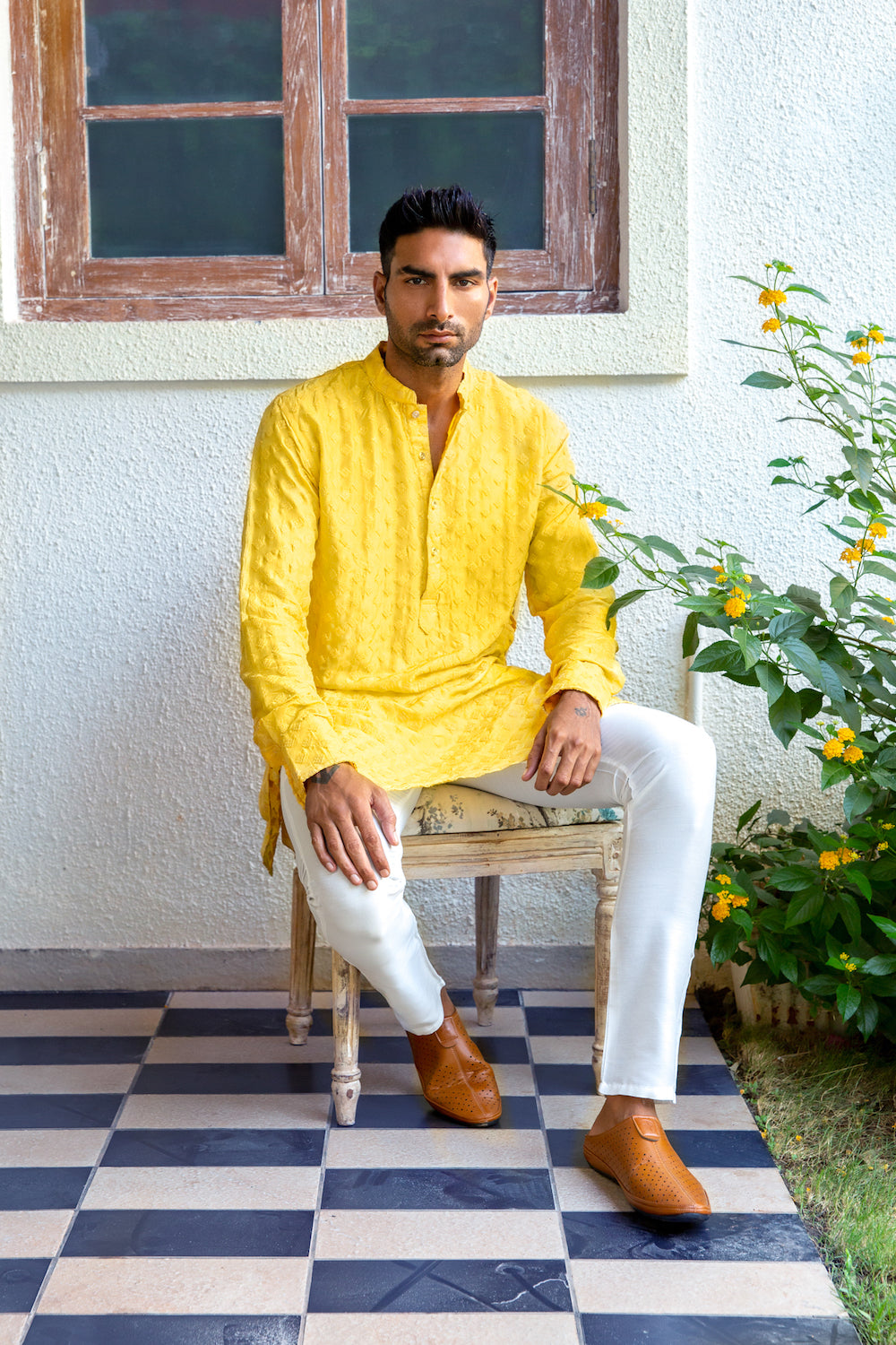 Yellow Embroidered Kurta Set - Spring Break