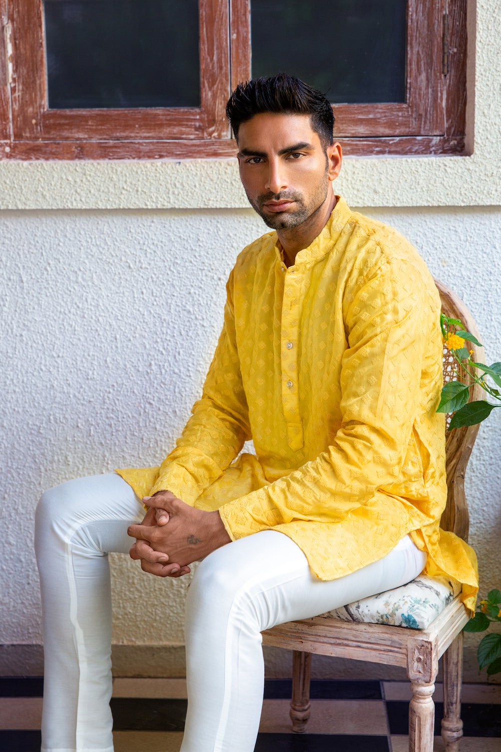 Yellow Embroidered Kurta Set - Spring Break