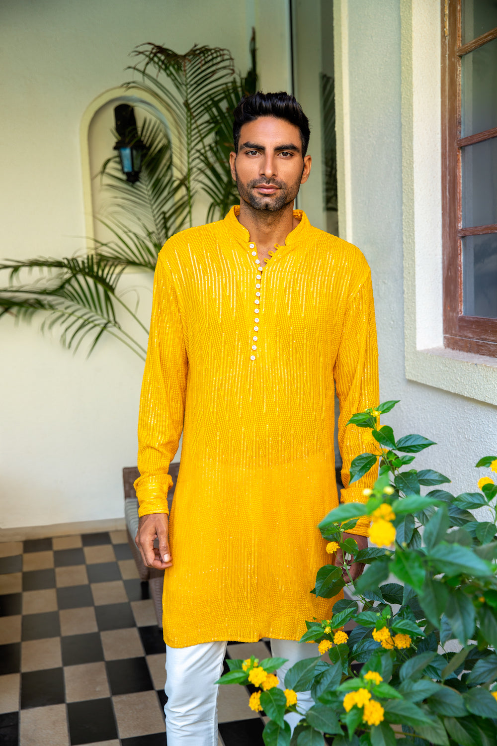 Mustard Embroidered Kurta Set - Spring Break