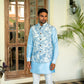 Denim Printed Bundi Jacket Kurta Set - Spring Break