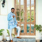 Denim Printed Bundi Jacket Kurta Set - Spring Break