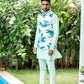 Tropical Print Bundi Jacket Kurta Set - Spring Break