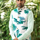 Tropical Print Bundi Jacket Kurta Set - Spring Break