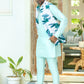 Tropical Print Bundi Jacket Kurta Set - Spring Break