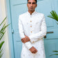 White Lucknowi Embroidered Sherwani Set - Spring Break