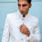 White Lucknowi Embroidered Sherwani Set - Spring Break