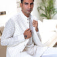 White Embroidered Bundi Jacket Kurta Set - Spring Break