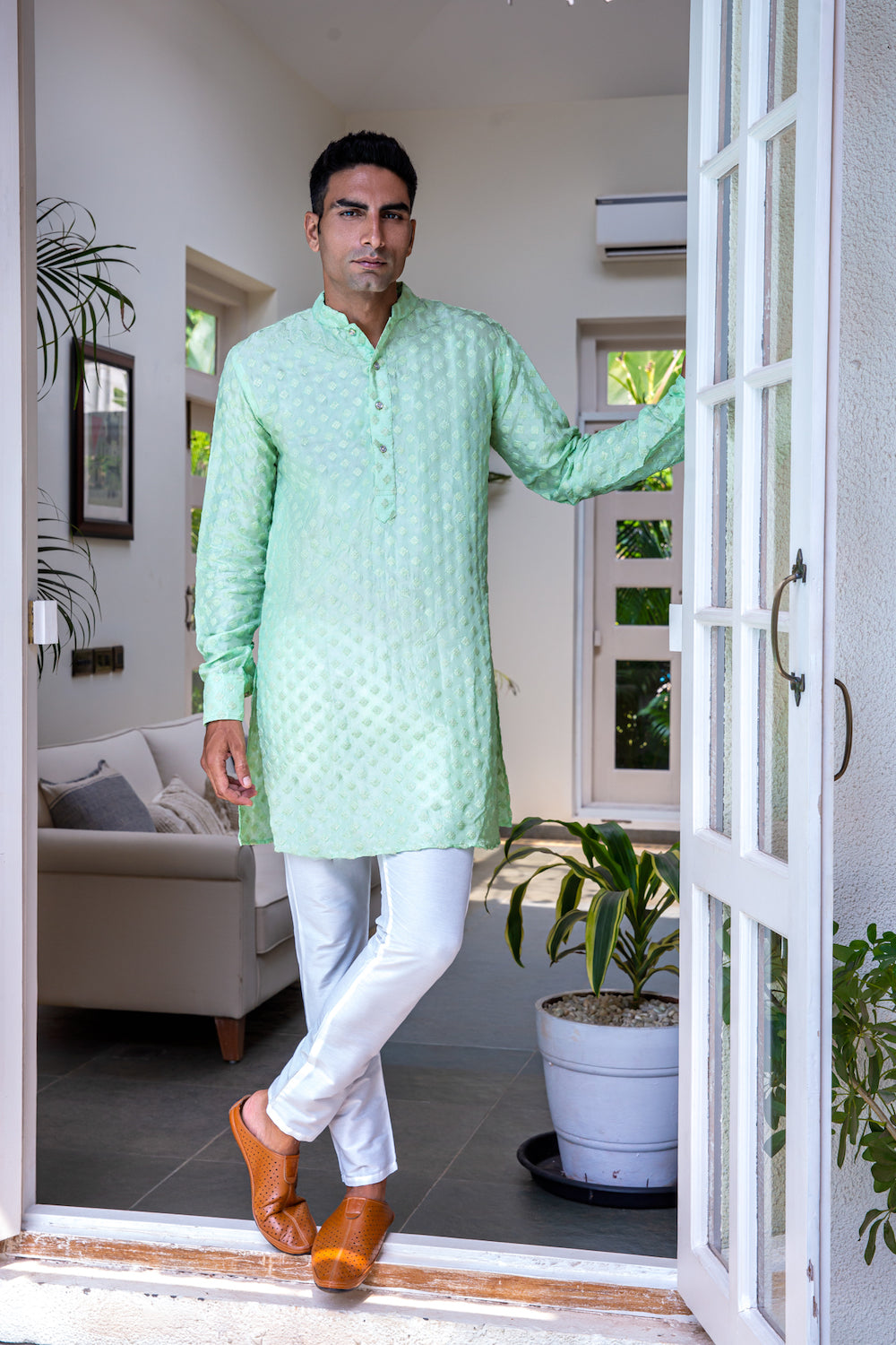 Mint Green Embroidered Kurta Set - Spring Break