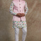 Pink Printed Jacket Kurta Set