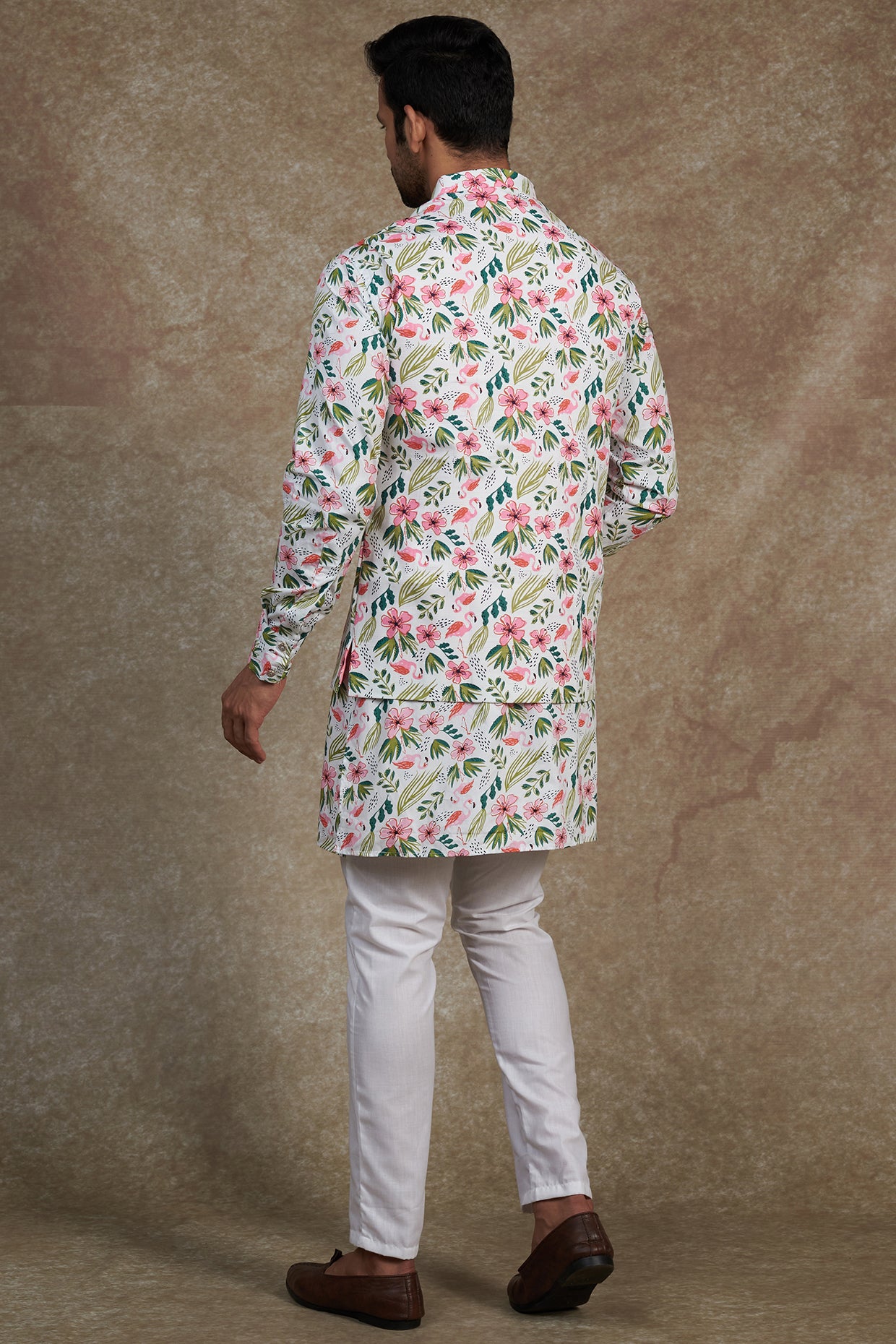 Floral Print Jacket Kurta Set