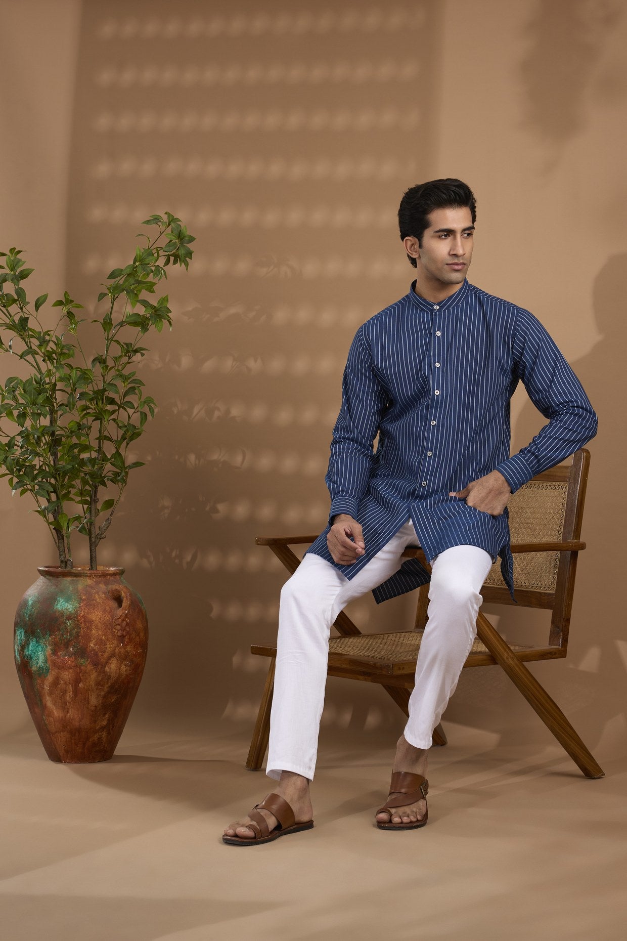 Denim Stripe Kurta - Spring Break