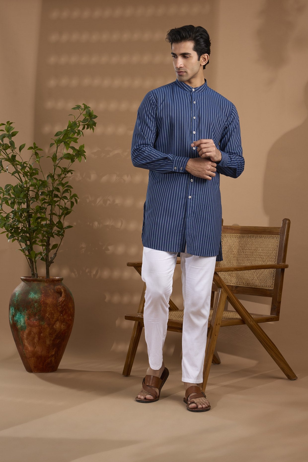 Denim Stripe Kurta - Spring Break