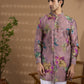 Pink Blended Silk Printed Kurta - Spring Break