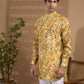 Yellow Blended Silk Printed Kurta - Spring Break