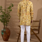Yellow Blended Silk Printed Kurta - Spring Break