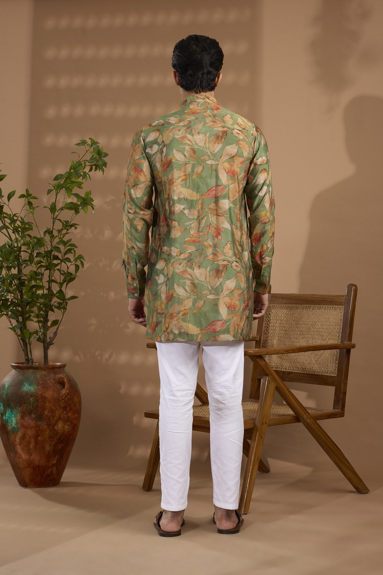 Green Blended Silk Kurta - Spring Break