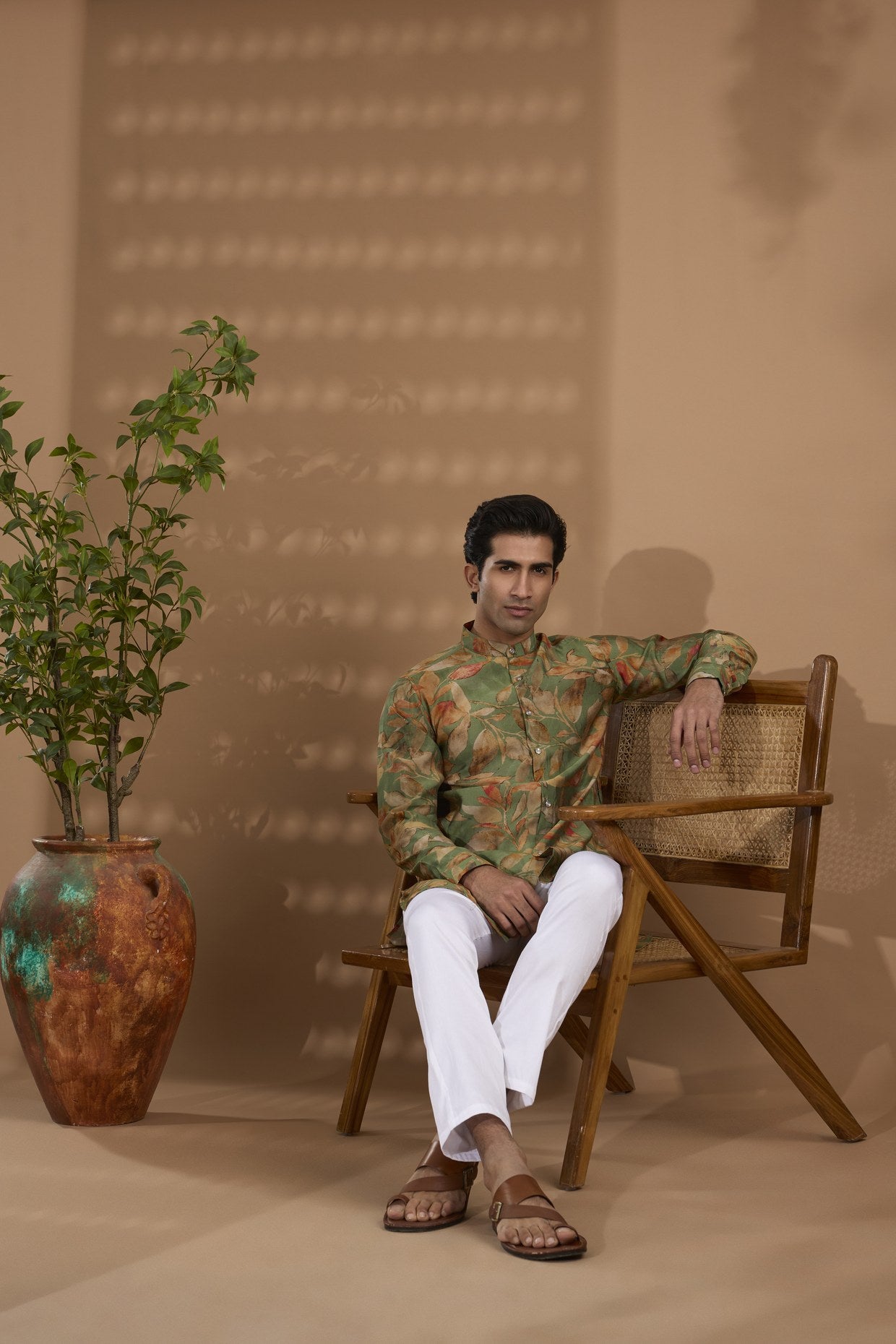 Green Blended Silk Kurta - Spring Break