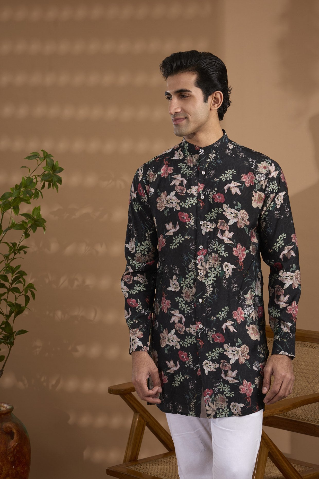 Digital Print Blended SIlk Kurta - Spring Break