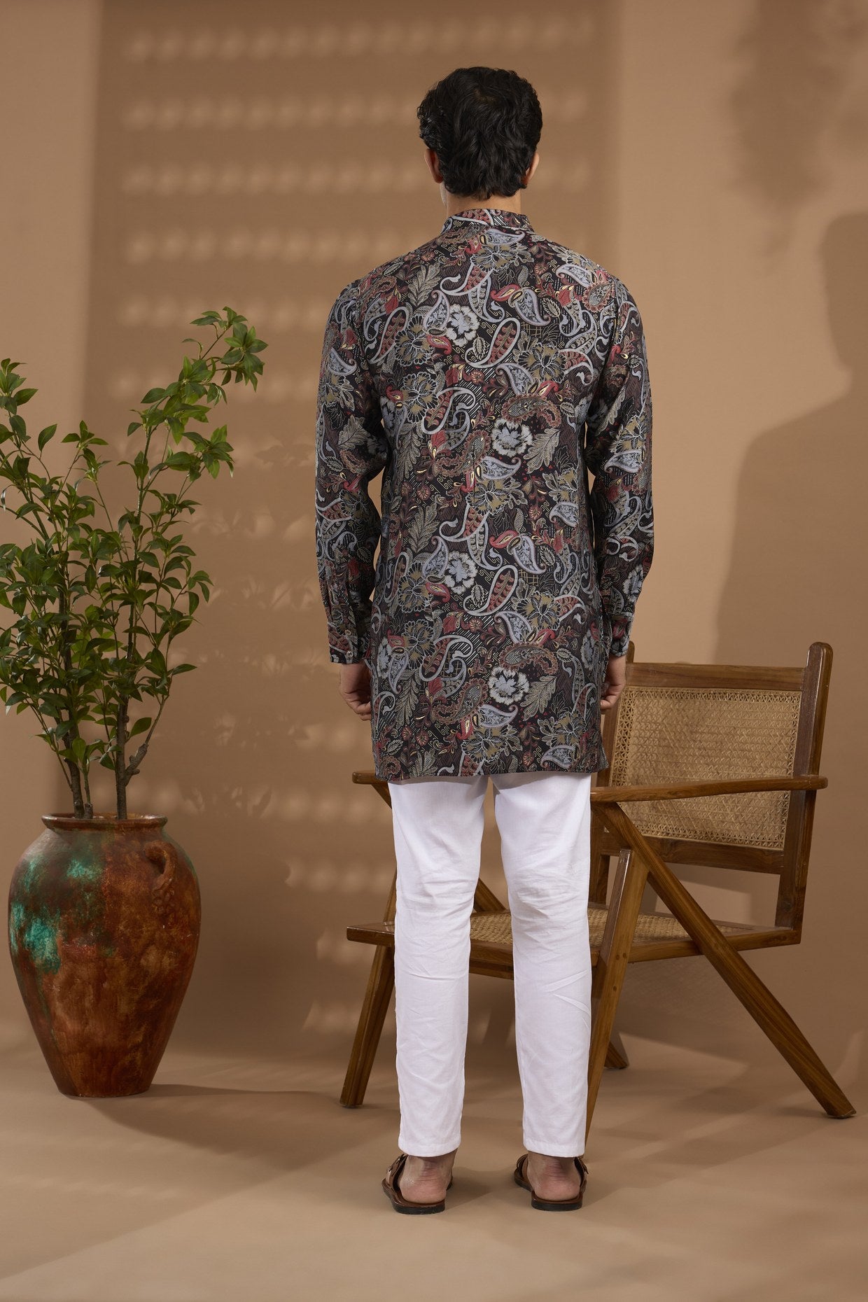 Paisley Print Blended SIlk Kurta - Spring Break