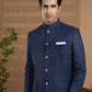 Navy Jacquard Bandhgala Jacket - Spring Break