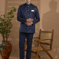Navy Floral Bandhgala Jacket - Spring Break