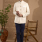 Ivory Jacquard Bandhgala Jacket - Spring Break