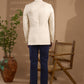 Ivory Jacquard Bandhgala Jacket - Spring Break