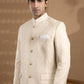 Ivory Jacquard Bandhgala Jacket - Spring Break