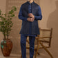 Navy Jacquard Indowestern Set