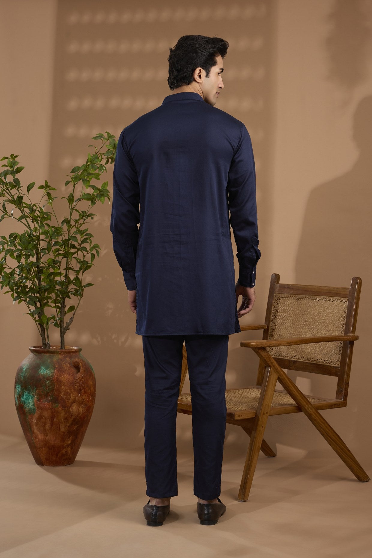 Navy Hand Embroidered Kurta Set - Spring Break
