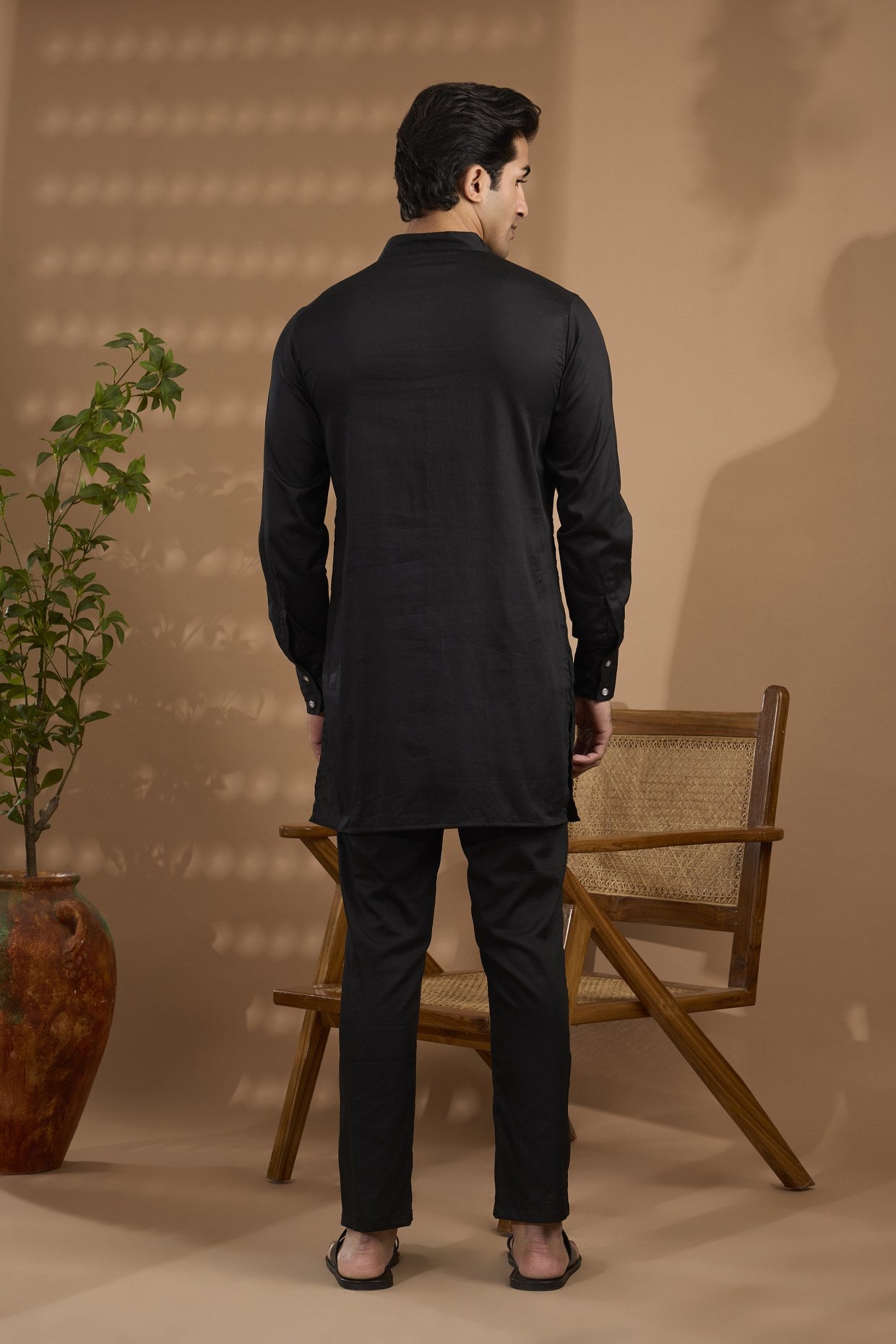 Black Metallic Embroiderd Kurta Set - Spring Break