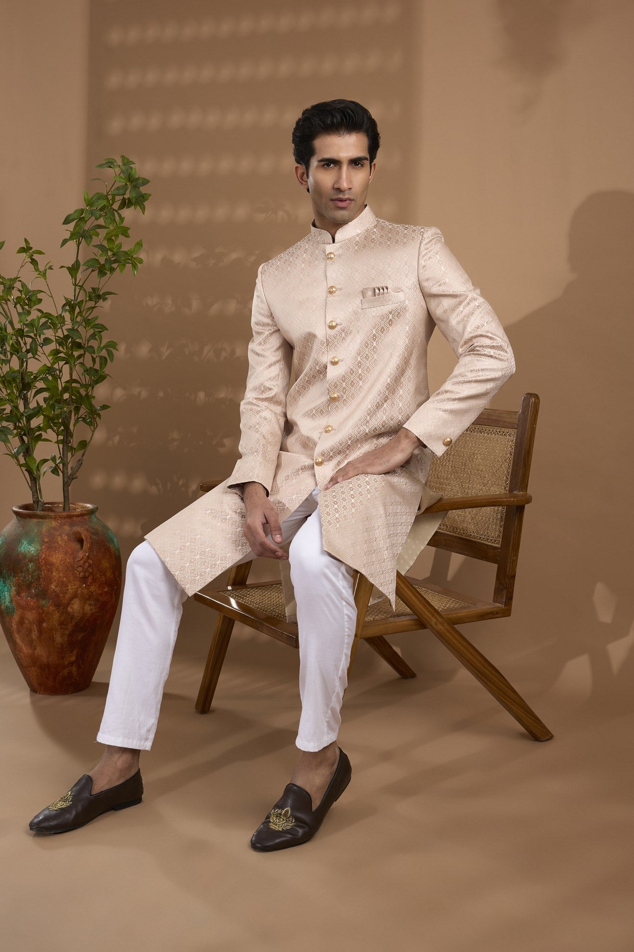 Pink Embroidered Sherwani Set - Spring Break