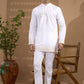 White Border Embroidered Kurta Set - Spring Break