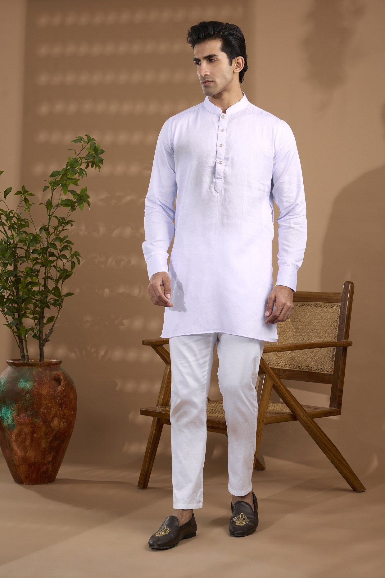 Lilac Embroidered Indowestern Set