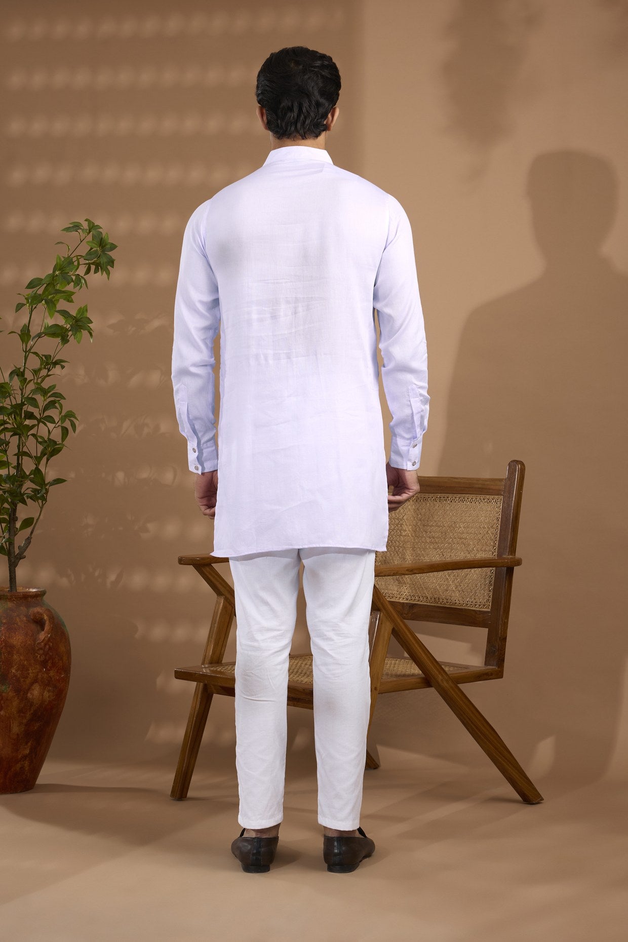 Lilac Embroidered Indowestern Set