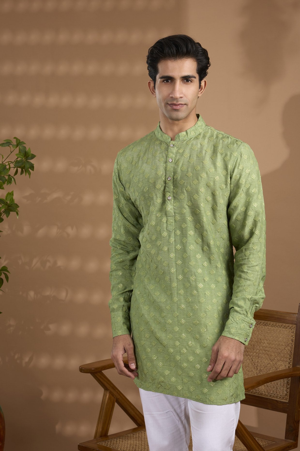 Green Embroidered Kurta Set - Spring Break