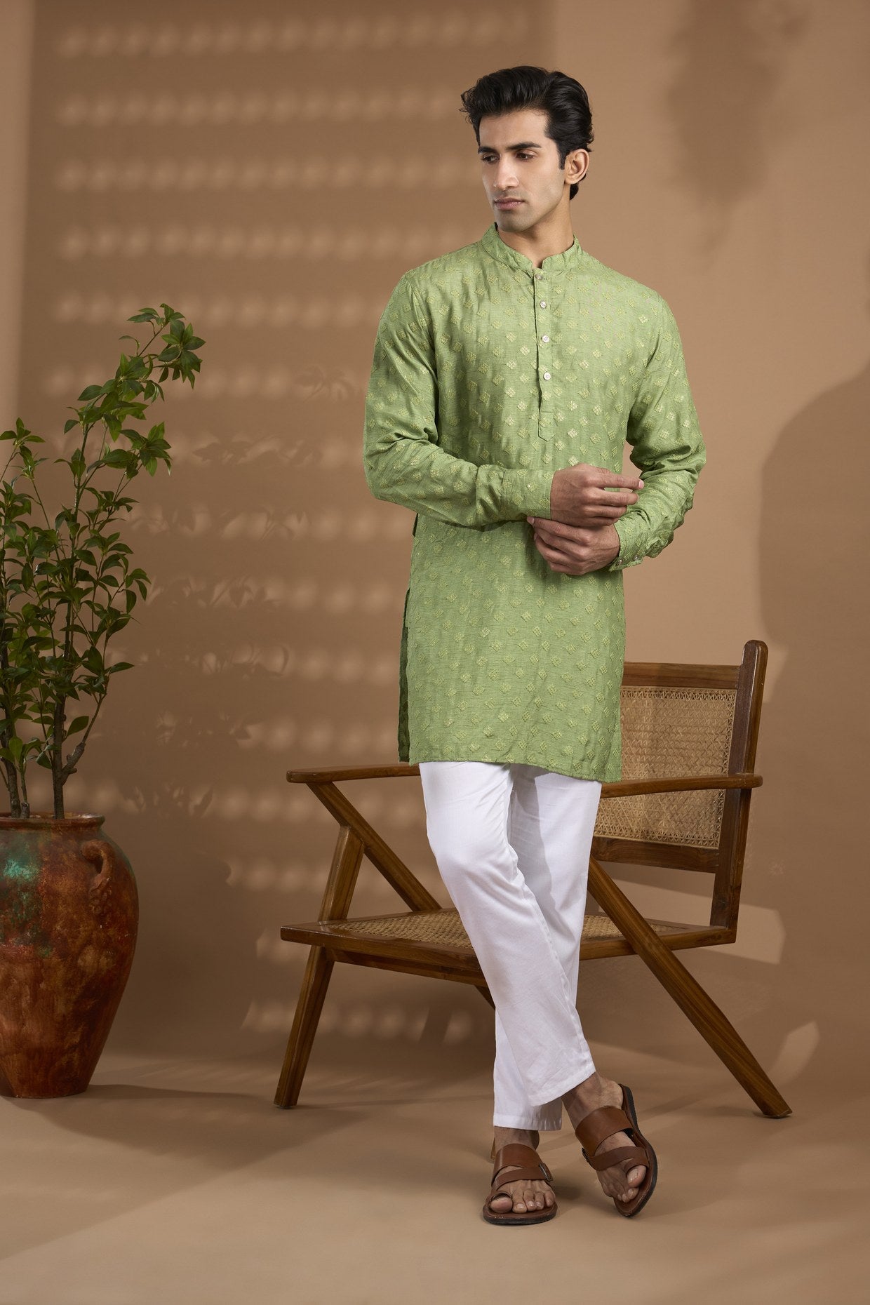 Green Embroidered Kurta Set - Spring Break